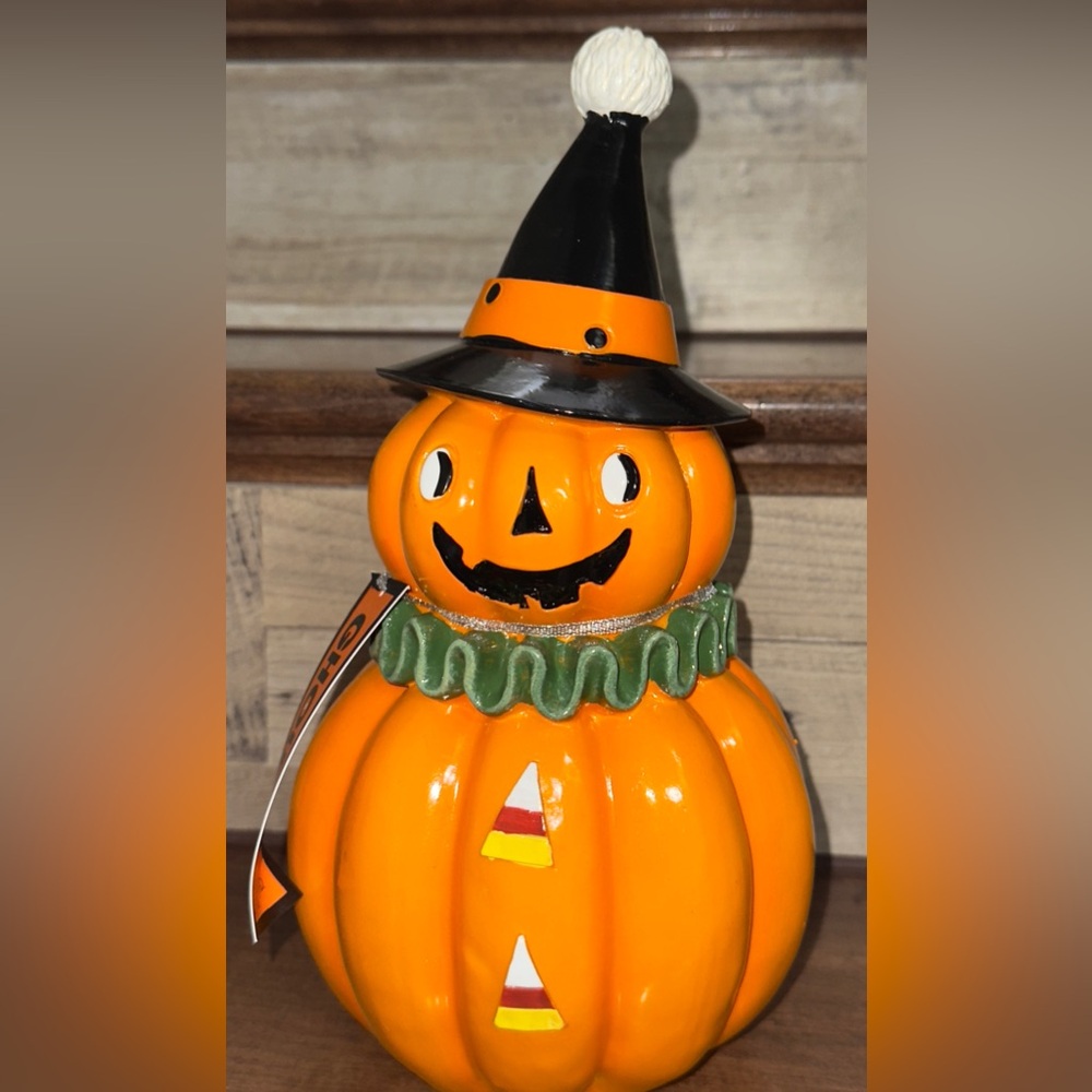 Cute 🥰 Retro Vintage Style 12” Stacked Jack o Lantern Figure Candy Corn Parker